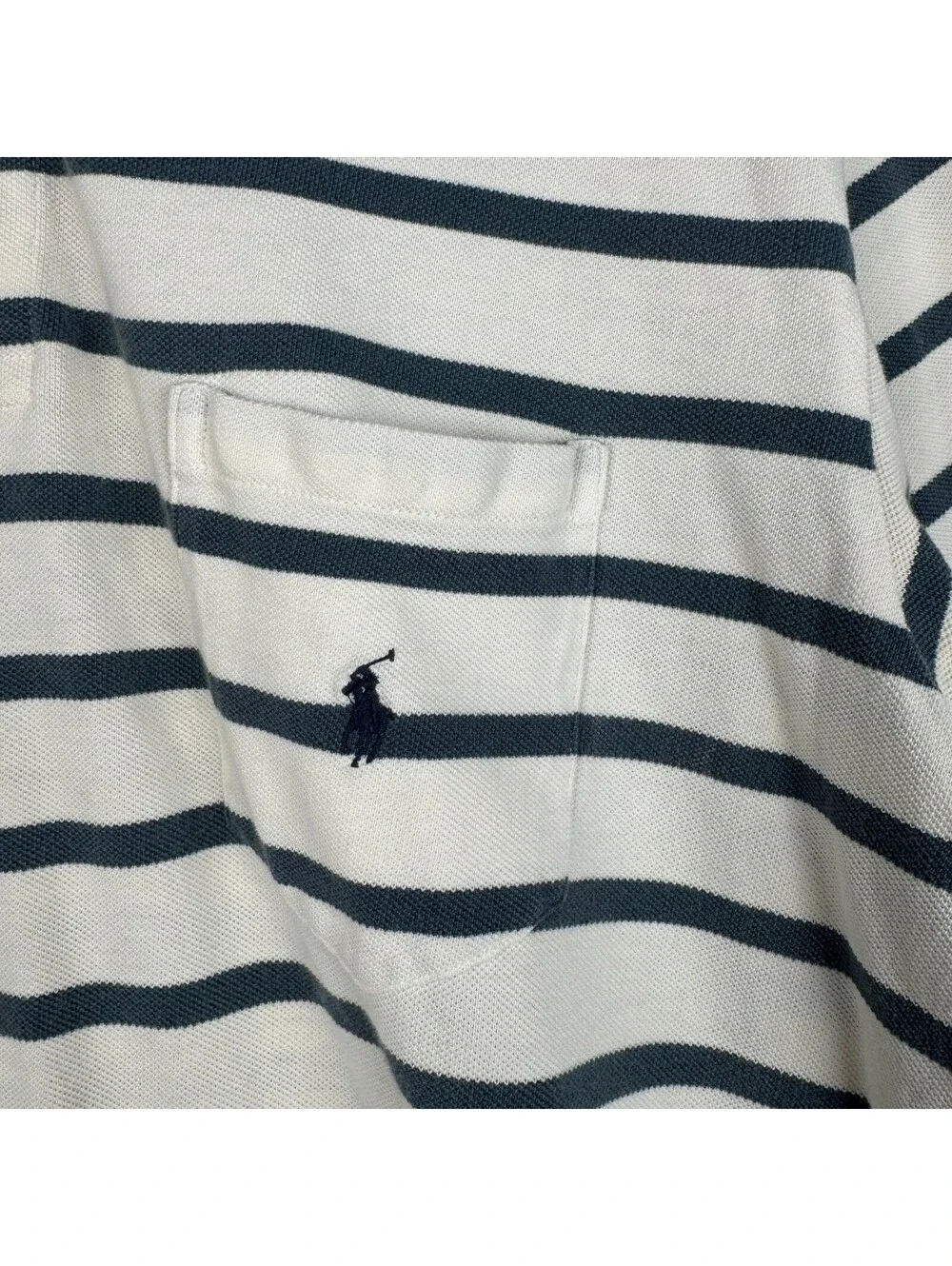 Vintage Polo Ralph Lauren Mens Large Striped Short Sleeve Shirt Made USA Hip Hop
